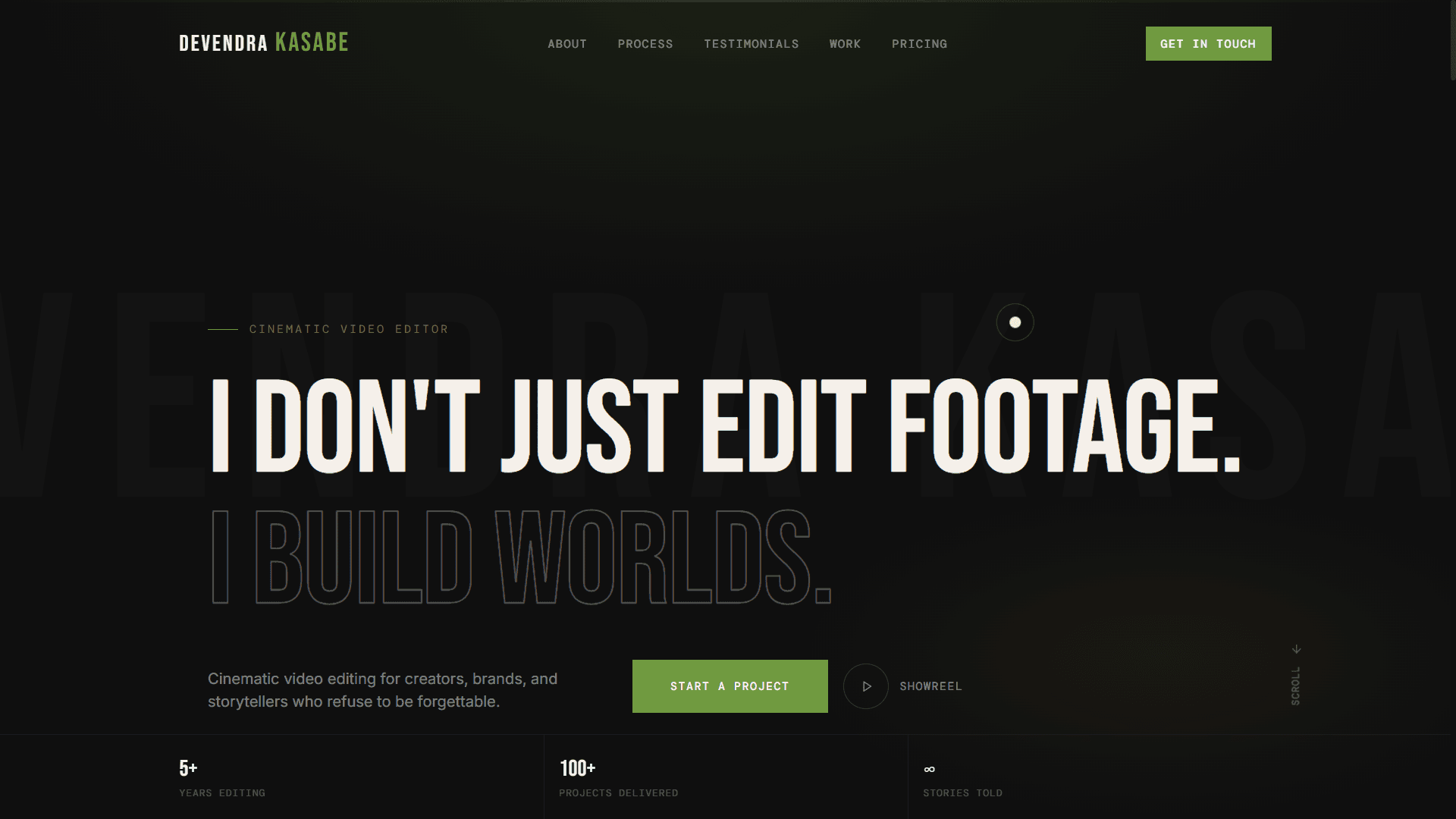 Devendra Kasabe — a live website built by Spectre Studio