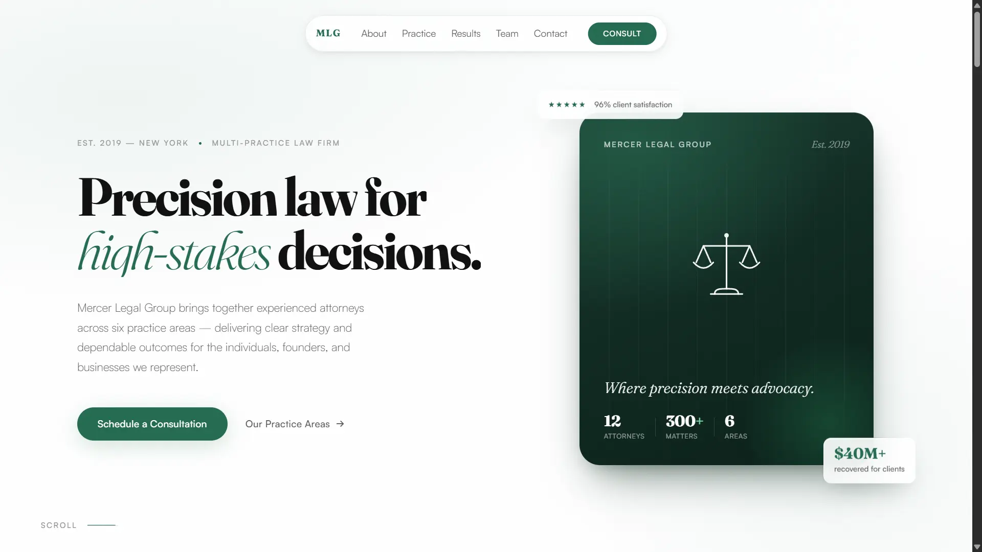 Mercer Legal Group — website preview