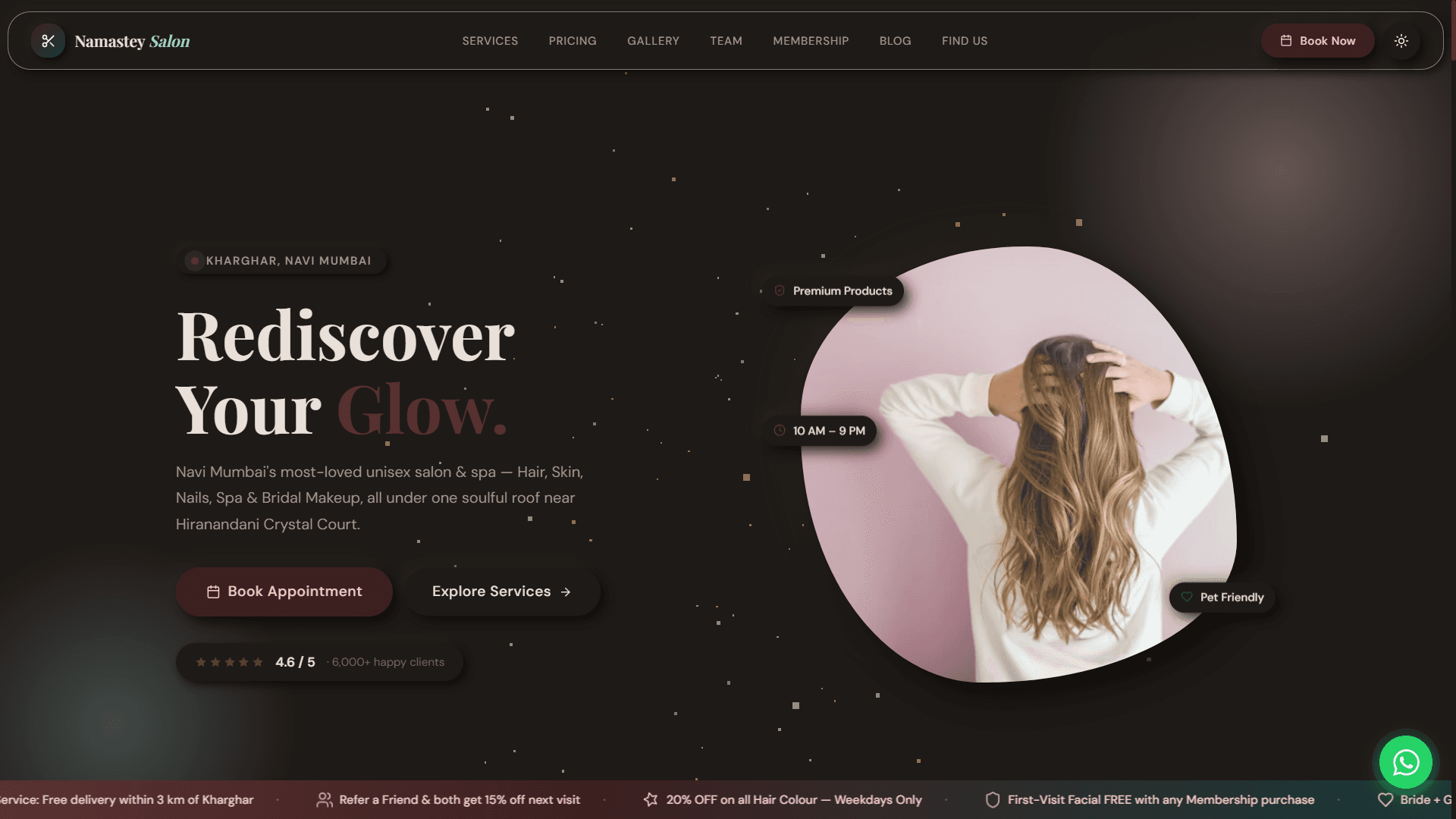 Namastey Salon & Spa — website preview